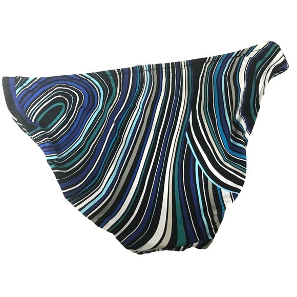 SURFSIDE Classic String Bikini 2PC Set, Blue, White, Black, & Teal, Small, NWT - Picture 4 of 8